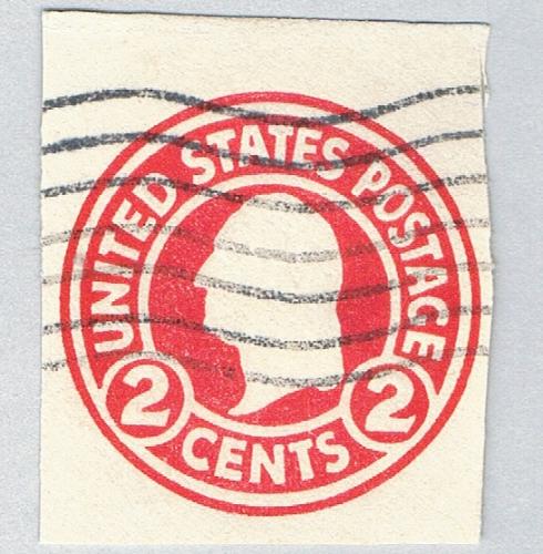 US Used Cut square Washington red 2c 2 (BP84206)