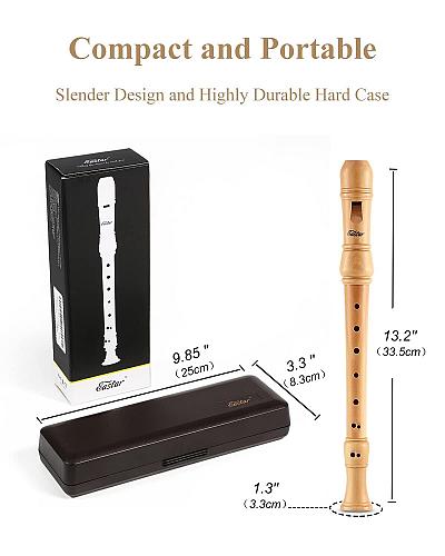 Eastar Soprano Recorder Instrument for Kids Adults Beginners Baroque fingerin...