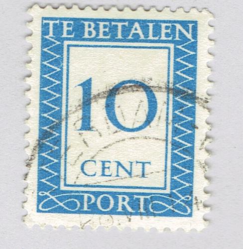 Netherlands Numeral 10 blue Used (BP92316)