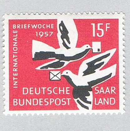 Germany DDR 288 MNH Two doves with envelopes 1957 CV 1.30 (BP82116)