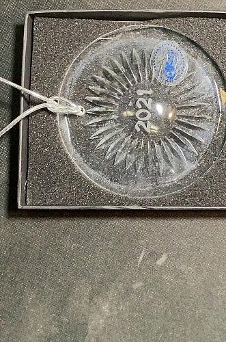 Hand cut Christmas Glass ornament 2021