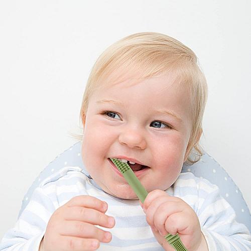 Fu Store Hollow Teether Tube Chew Straw Sensory Toy for Infant Toddlers Silic...
