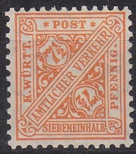 GERMANY W&uuml;rttemberg [Dienst] MiNr 0238 ( **/mnh )