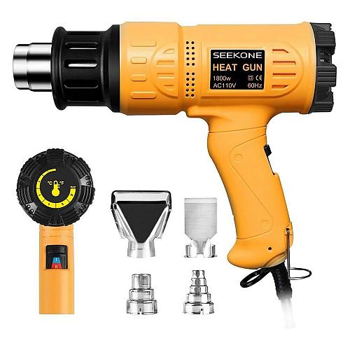 SEEKONE Heat Gun 1800W 122℉-1202℉（50℃- 650℃）Fast Heating Heavy Duty Hot Air G...