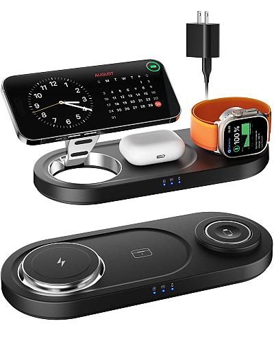 Upgraded 3 in 1 Wireless Charger Nano Magnetic iPhone Charging Station for Ap...