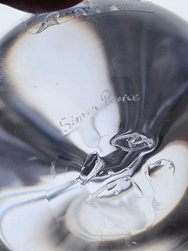 Simon Pearce glass Pear paperweight Made in USA