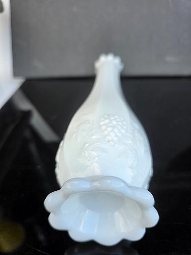 Westmoreland milk Glass paneled grape swung vase