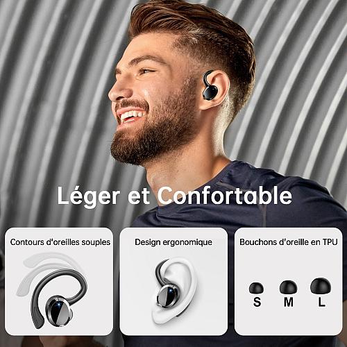 Wireless Earbuds Sport 2025 Bluetooth 5.3 Headphones Bass Hi-Fi Stereo Over E...