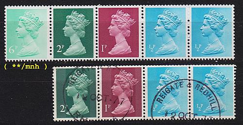 ENGLAND GREAT BRITAIN [Zdr] Lot ( O/used ) [11] Machin se-tenant 5x..2x