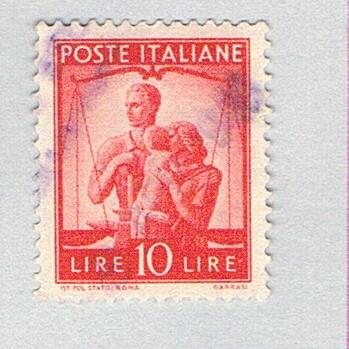 Italy 487 Used Pair with girls and scales of justice 1 1947 (BP77530)