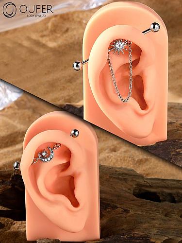 OUFER Industrial Piercing Jewelry 316L Surgical Steel Industrial Earrings Cle...
