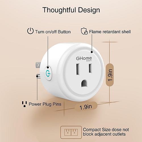 GHome Smart PlugWiFi Smart Plugs Compatible with Alexa and Google HomeSmart W...