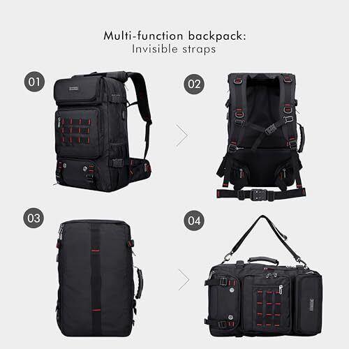 WITZMAN Carry on Travel Backpack for Men Airline Approved Convertible Nylon D...