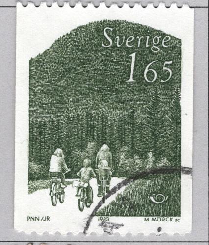 Sweden Used Bicycle riders green 165 (BP86926)
