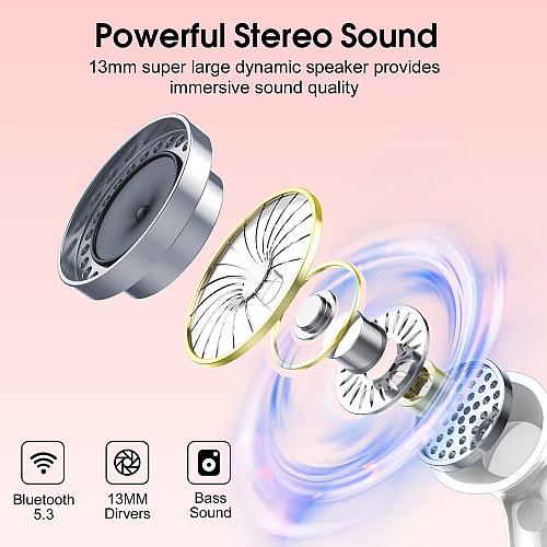 Csasan Wireless Earbuds 2024 Bluetooth Headphones 5.3 HiFi Stereo Earphones 4...