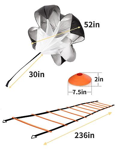 YISSVIC Agility Ladder 20 Feet 12 Adjustable Rungs Speed Training Equipment S...