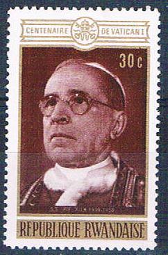 Rwanda 392 Unused Pope Pius XII 1970 (R0420)+
