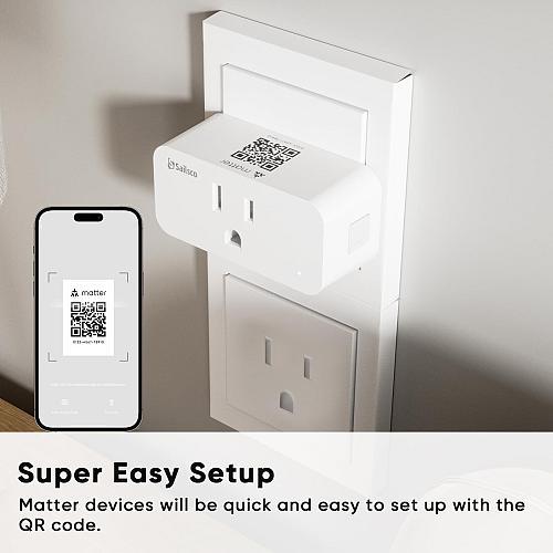 Sailsco Matter Smart PlugWork with Apple Home/Alexa/Google HomeWiFi Smart Out...