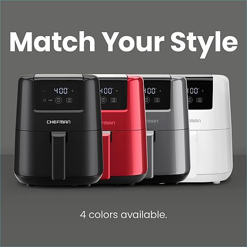 CHEFMAN 2 Qt Mini Air Fryer – Digital Space-Saving Compact Air Fryer with Non...