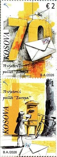 Kosovo Stamps 2026. Europa: 70th Anniversary of the Europa stamp. Set MNH