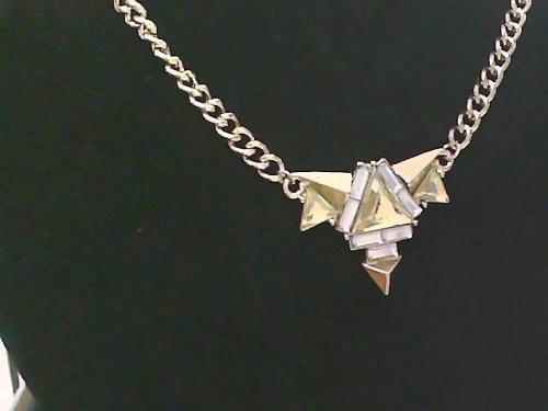 Gold Tone Crystal Glass Spike Necklace