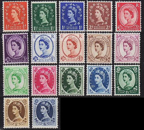 ENGLAND GREAT BRITAIN [1958] MiNr 0318-34 ( **/mnh )