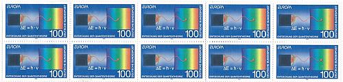 Germany Scott #1830 MNH OG XF 100 pf Booklet pane of 10 1994 Europa Stamps CV 14