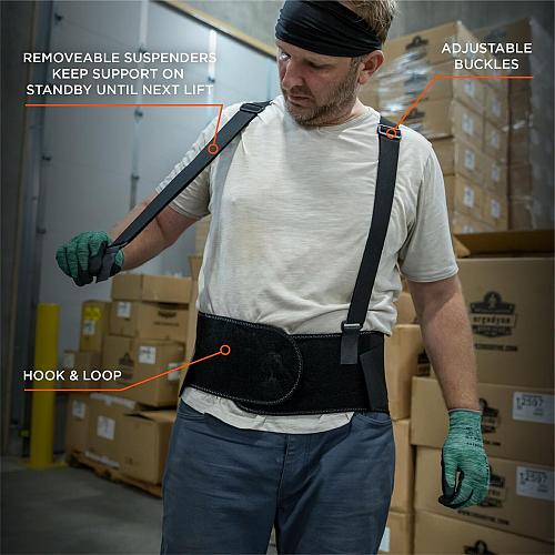 Ergodyne - 11107 ProFlex 1600 Back Support Brace 9" Extended Support High Cut...