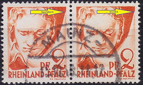 GERMANY Alliiert Franz. Zone [RheinlPfalz] MiNr 0016 ya I+II ( O/used ) [01] 2er