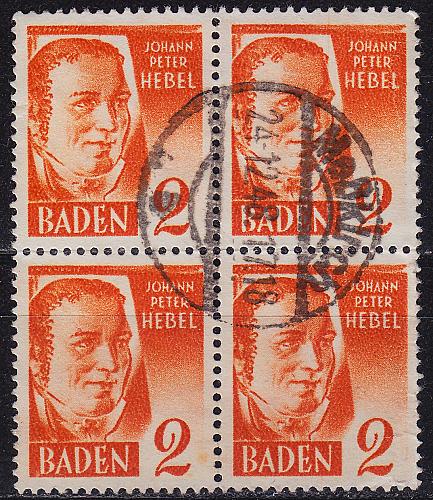 GERMANY Alliiert Franz. Zone [Baden] MiNr 0028 ya 4er ( O/used ) [01]