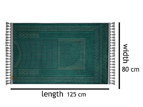 Tapis de pri&egrave;re bleu Mihrab cadeau islamique tapis de pri&egrave;re musulman doux &eacute;p...