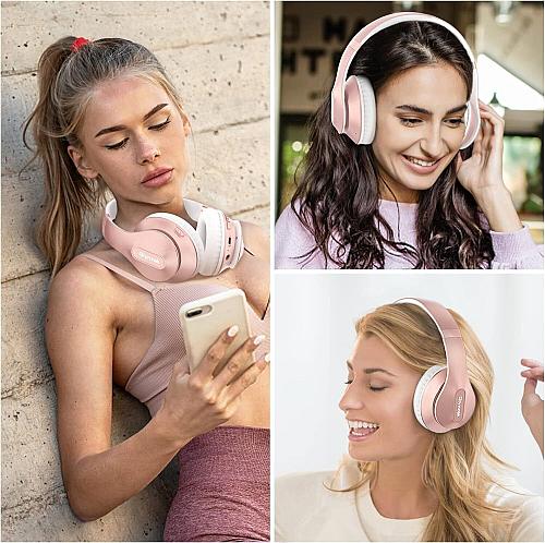 Glynzak Wireless Bluetooth Headphones Over Ear 65H Playtime HiFi Stereo Heads...