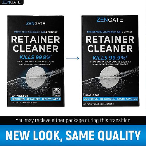 ZENGATE Retainer Cleaner Tablets - Quick 3-Minute Clean for Dentures Mouth Gu...