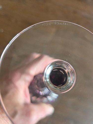 SIGNED Val st Lambert Amethyst Hand Cut to clear wine glass