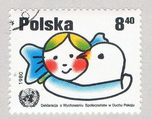 Poland 2423 Used Girl and Dove 1980 (BP47007)