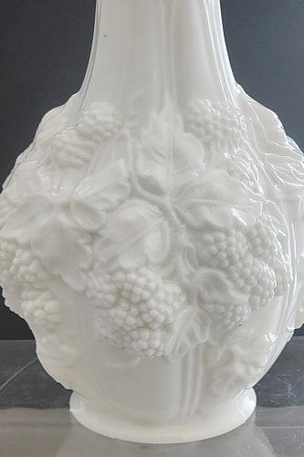 Imperial Loganberry panel grape milk glass vase