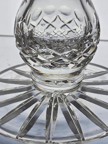 Pair candle cut glass sticks crystal