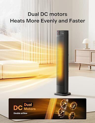 PELONIS 30” Ceramic Tower Space Heater with Adjustable Thermostat for Large R...