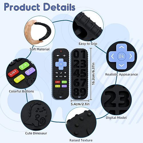 Teething Relief Teethers Toys for Babies 3-6 12 Months Gifts Silicone Remote ...