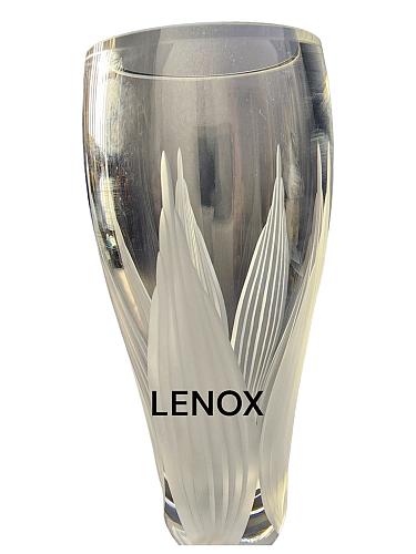 Cut Glass medium vase Lenox USA crystal Signed