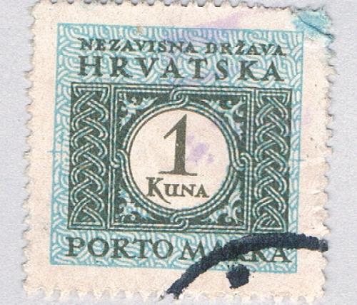 Croatia J12 Used Postage Due 1k 1943 (BP84120)