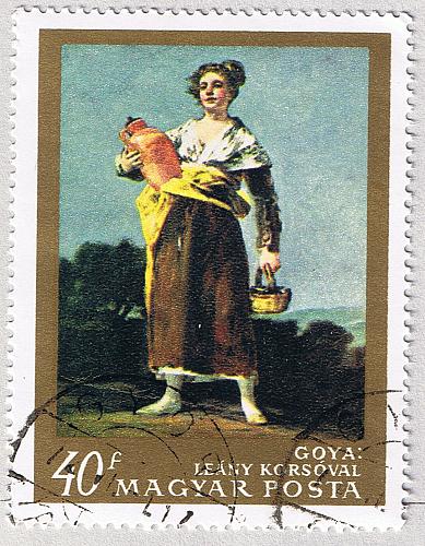 Hungary Used Painting peasant women multi colored 40 (BP88101)