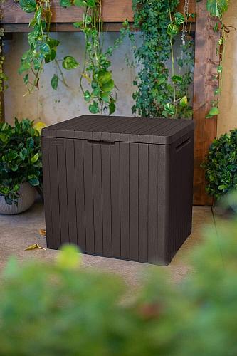 Keter City 30 Gallon Resin Deck Box for Patio Furniture