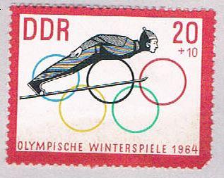Germany DDR B111 Unused Ski Jump 1963 (BP46915)