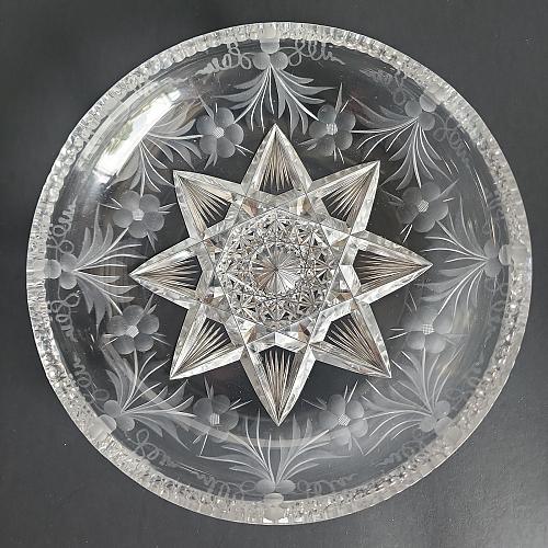 Tuthill hand cut glass dish