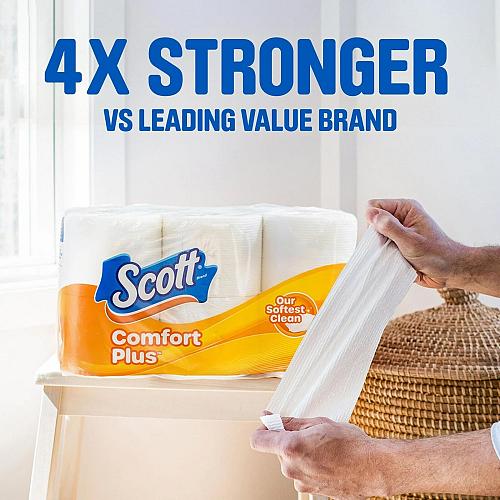 Scott ComfortPlus Toilet Paper 12 Double Rolls 231 Sheets per Roll Septic-Saf...