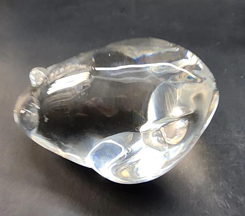 Steuben Signed Glass frog paperweight
