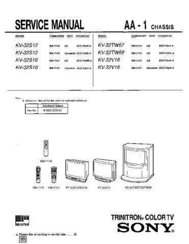 Sony KV32FQ86E AE-6BA Chassis Colour TV Full Service Manual Mauritron by downl