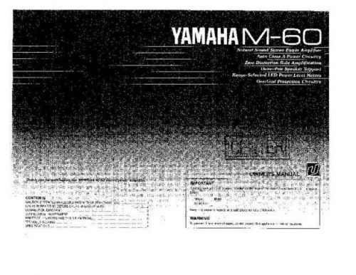 YAMAHA M-60 Manual by download Mauritron #230542