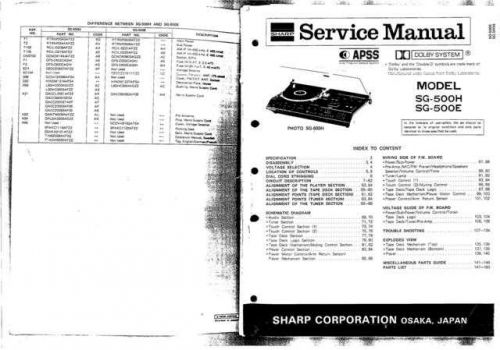 Sharp SG500 Manual by download Mauritron #327084